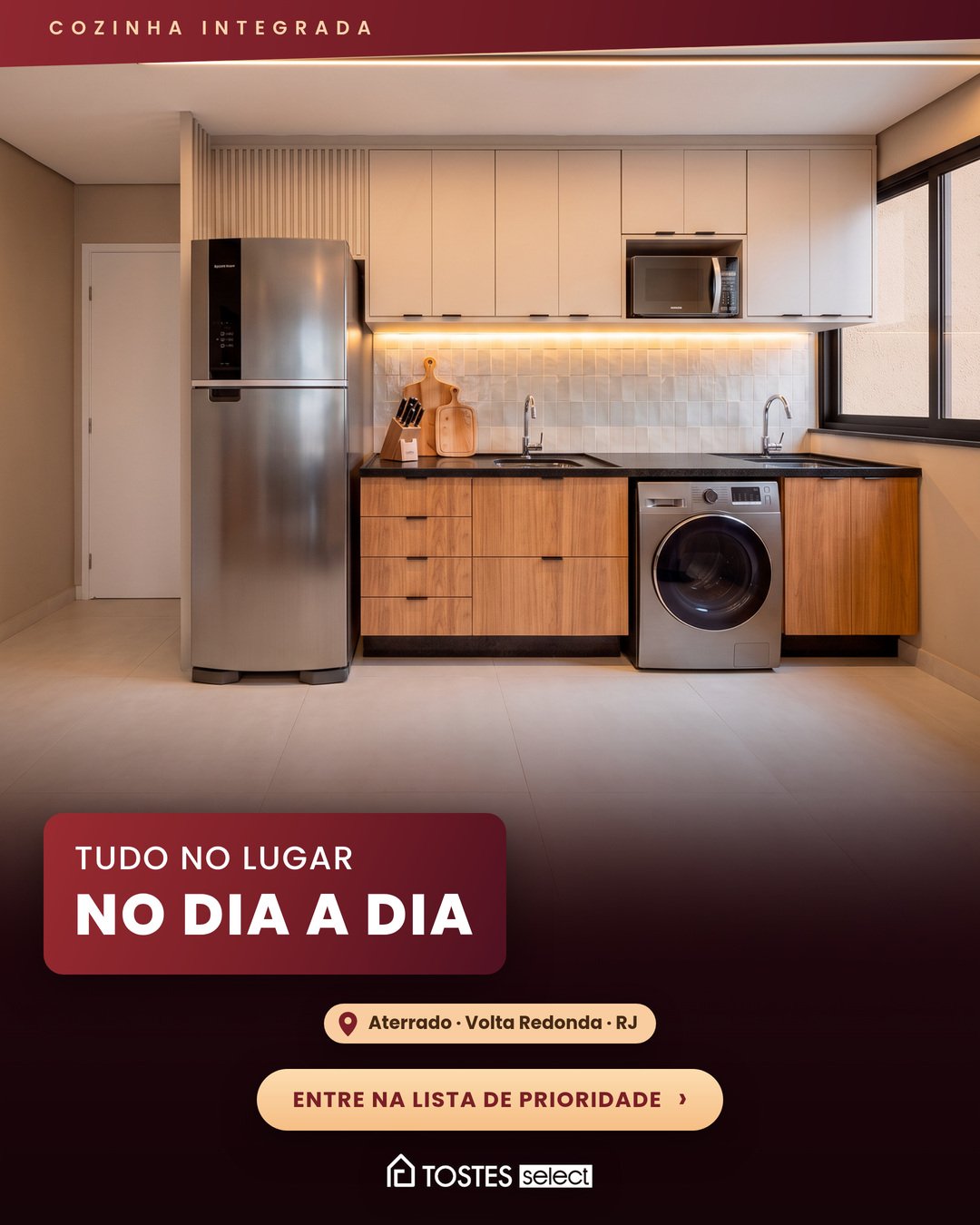 Cozinha integrada do Tostes Select