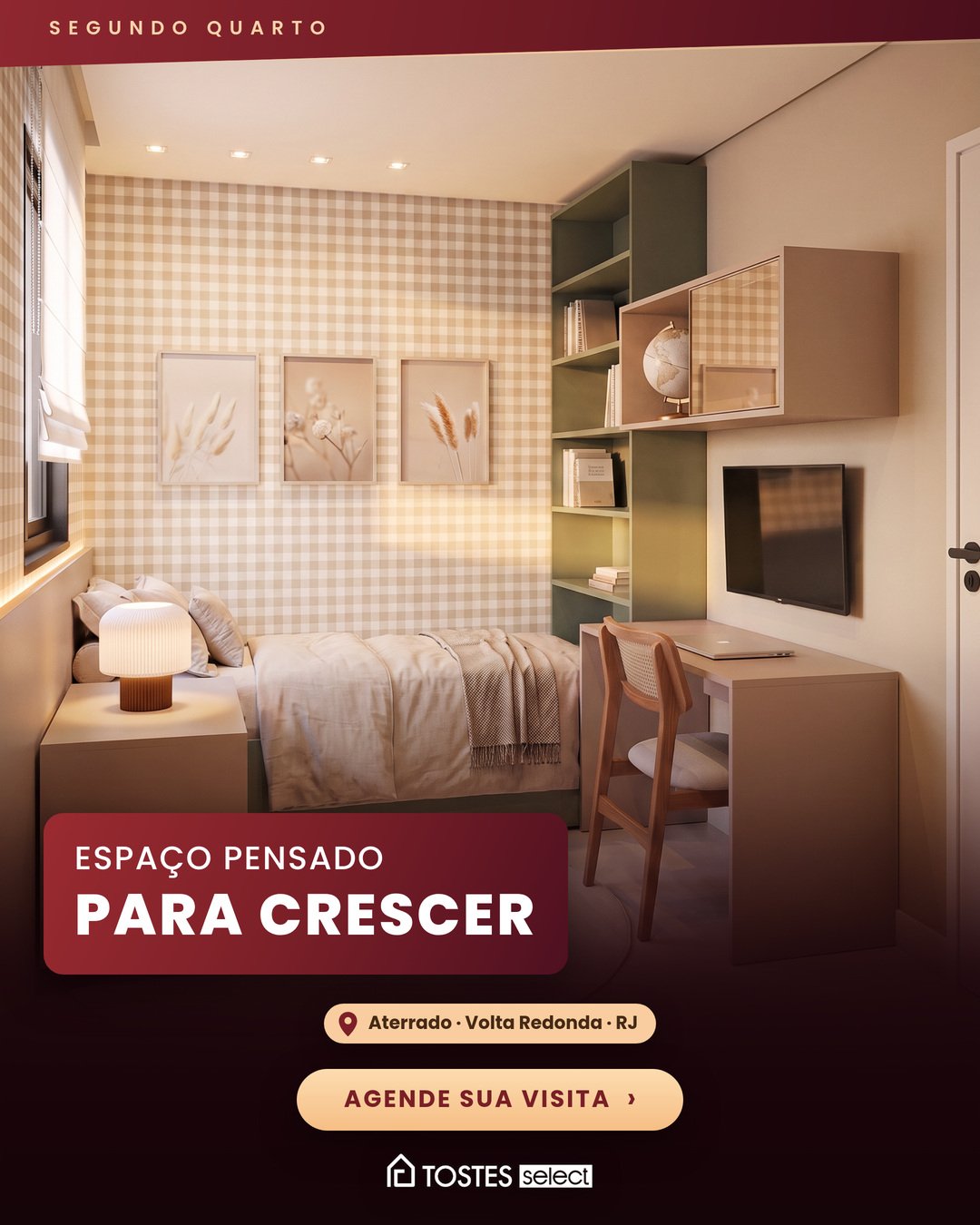 Segundo quarto decorado do Tostes Select